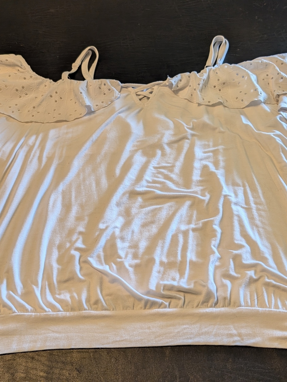 torrid Cream Eyelet Off-Shoulder Blouse